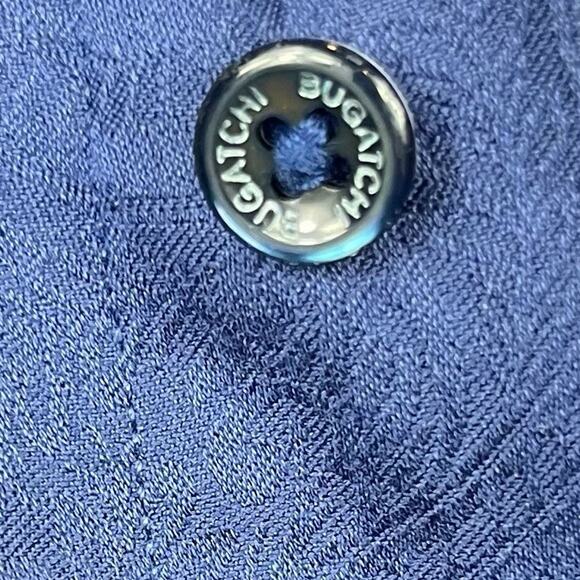 Bugatchi Uomo Button Down Shirt Mens XL Blue Paisley Luxury Office Datenight - Picture 10 of 12